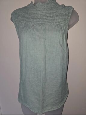 Cloth & Stone Sage Green Smocked Sleeveless Top - Womens Size XLG